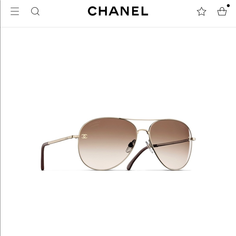 Chanel CC interlocking aviators-pale gold frame